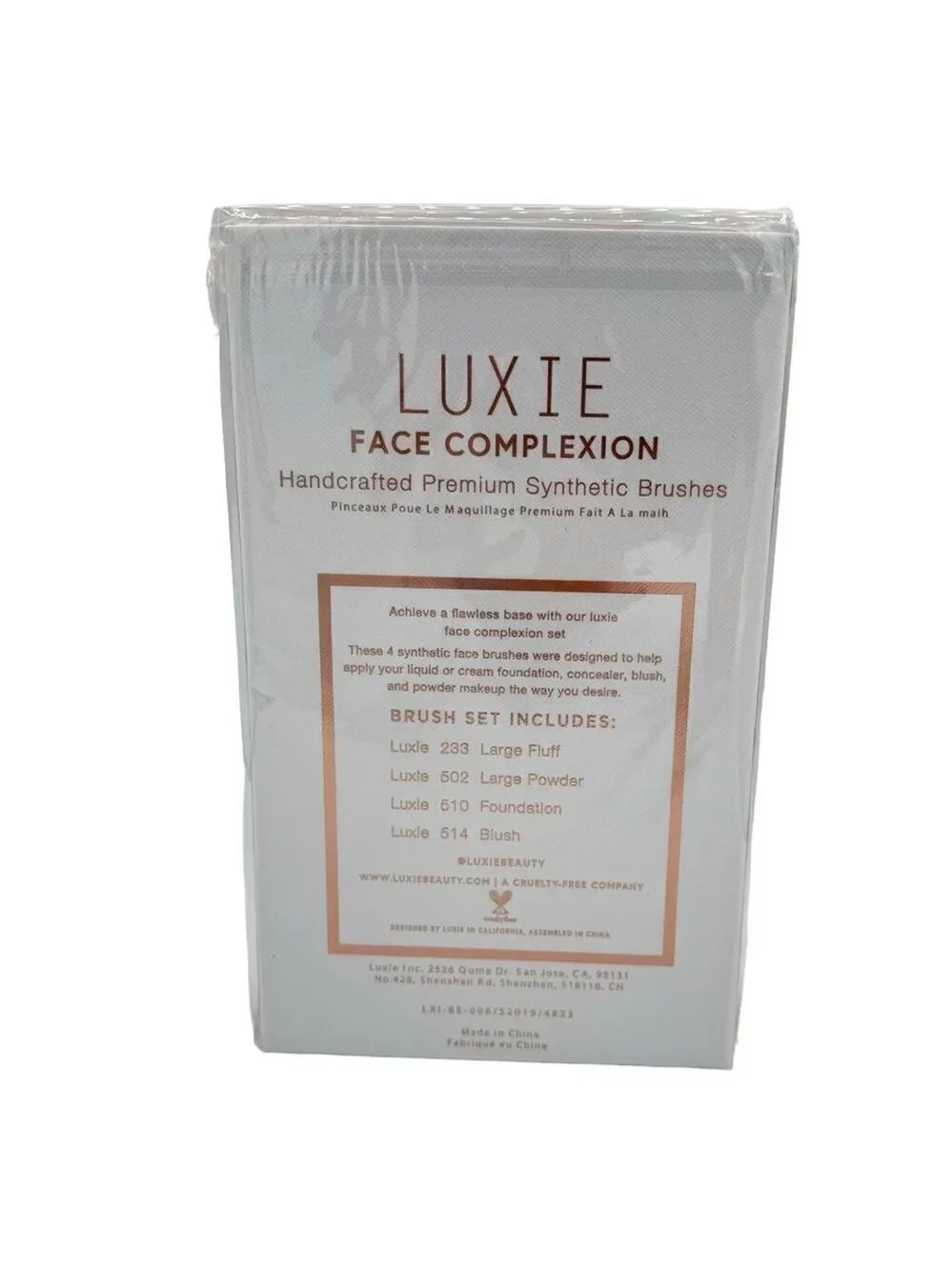 NEW Luxie Face Complexion Brush Set Rose Gold